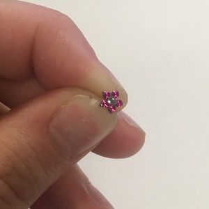 Neometal Ruby Flower Threadless Ends